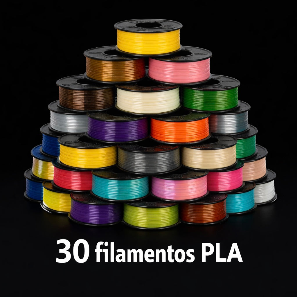 Pack 30 filamentos PLA colores surtidos (90 metros)